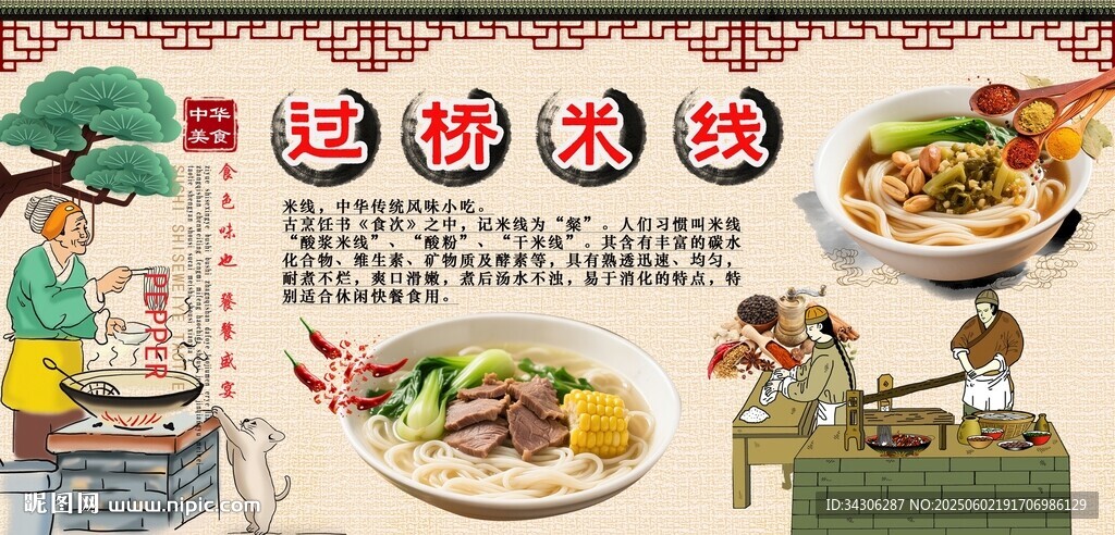 過橋米線背景墻