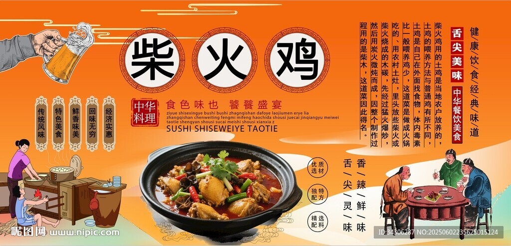 柴火雞背景墻