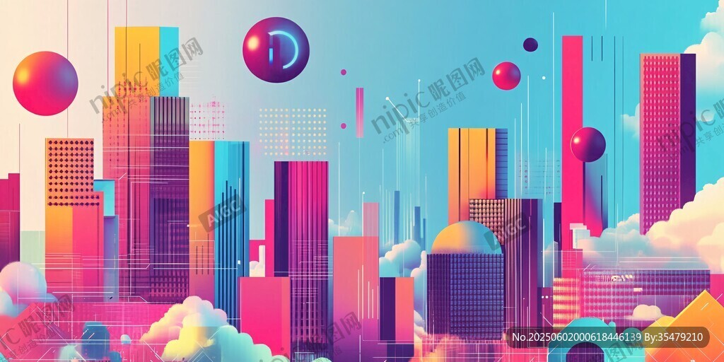 夢幻未來都市景象