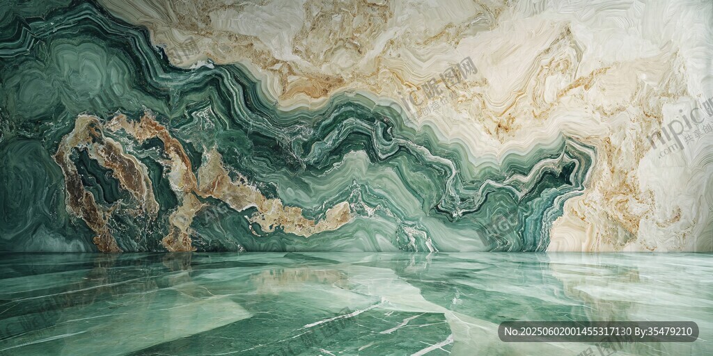 夢幻綠紋大理石紋理背景