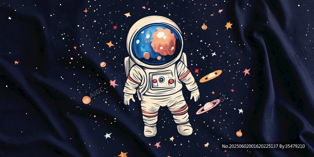 遨游太空的可愛宇航員