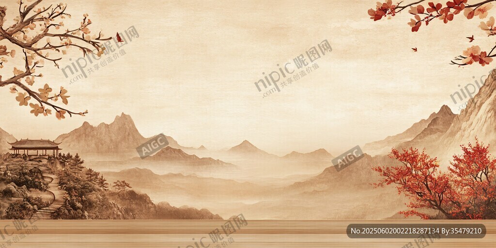 秋意山水圖