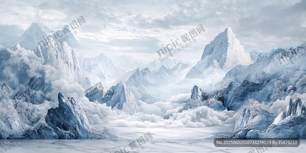 冰雪覆蓋的壯麗山脈景觀
