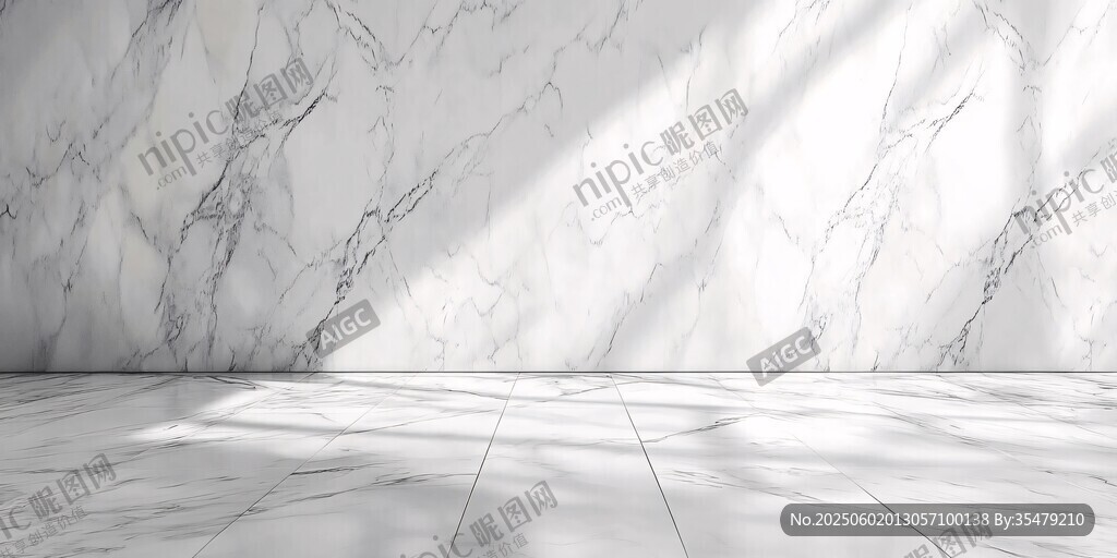簡約大理石墻面與地面空間
