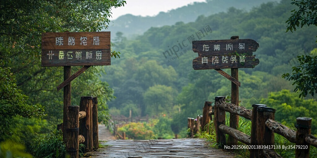 山林木牌指引自然探索路