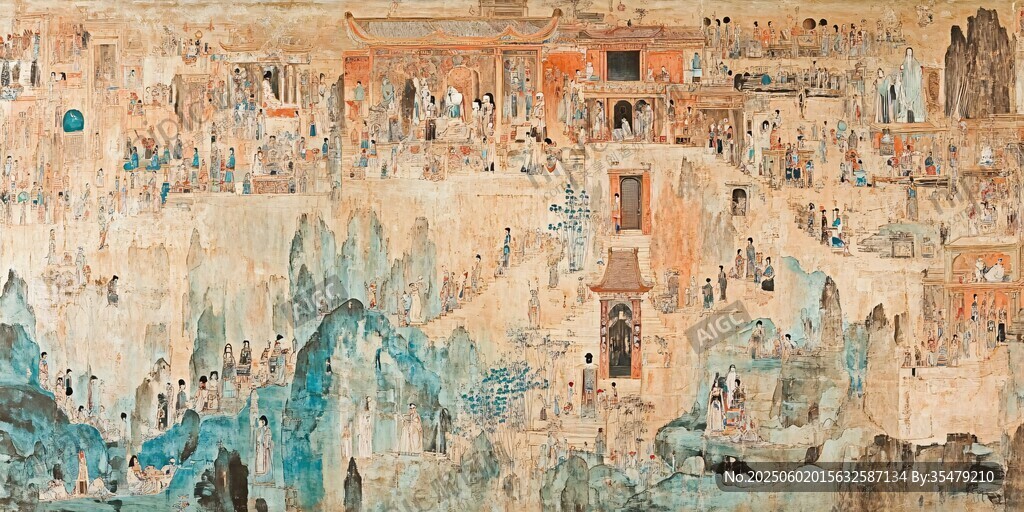 敦煌壁畫(huà)盛景圖