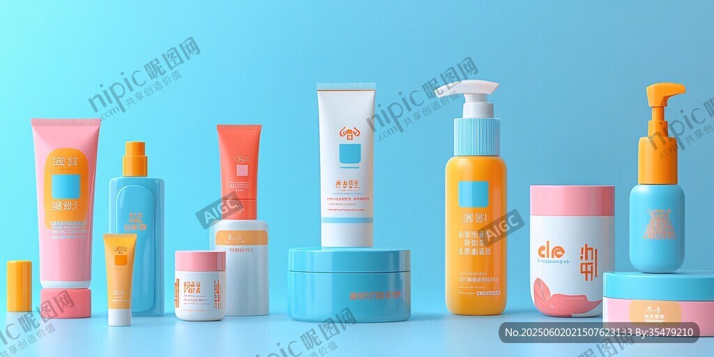 多彩護(hù)膚美妝產(chǎn)品展示