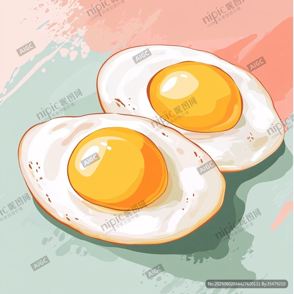 卡通風格煎蛋插畫