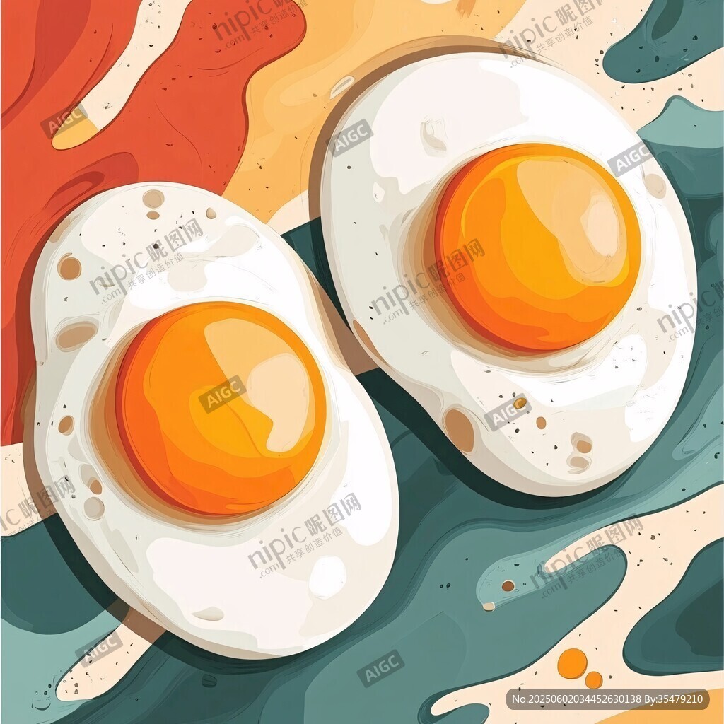 煎蛋插畫 美味與色彩的碰撞