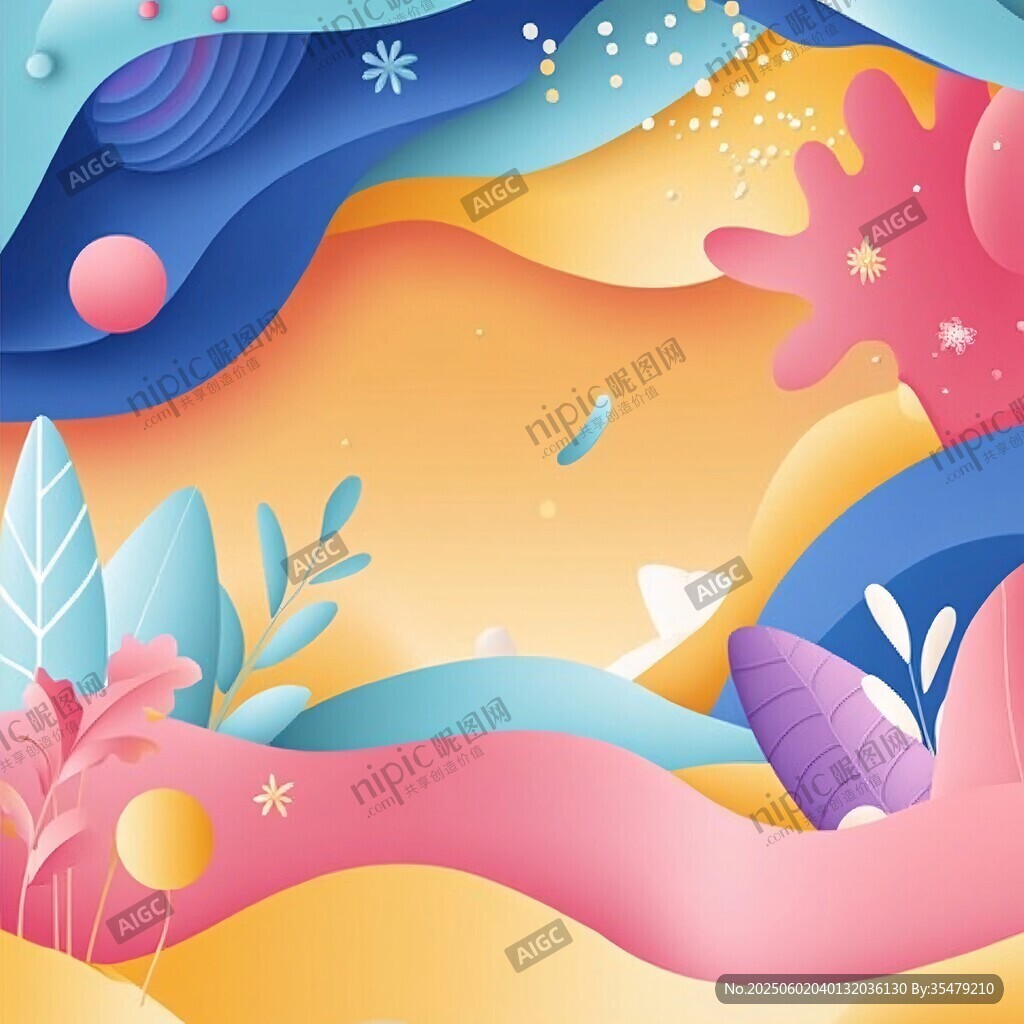 夢(mèng)幻多彩的抽象自然場景