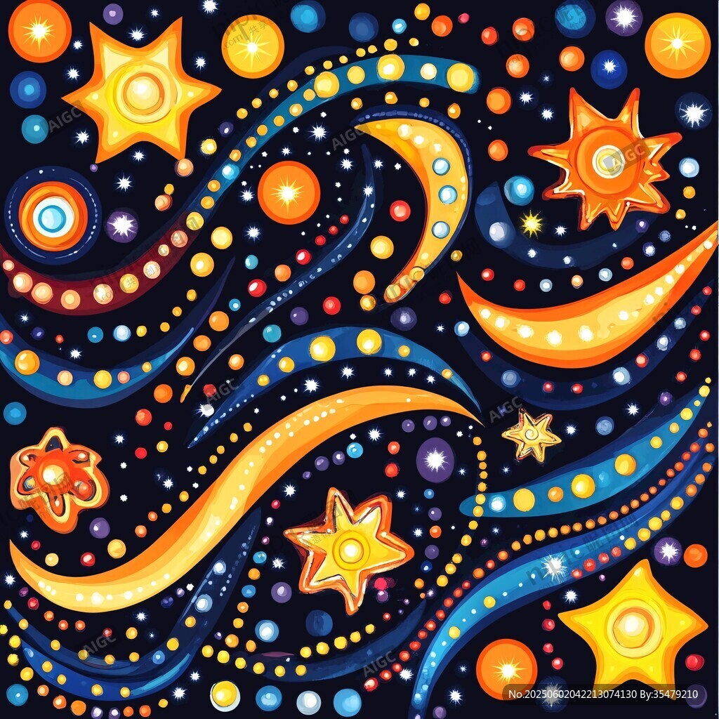 夢幻星空抽象圖案設計
