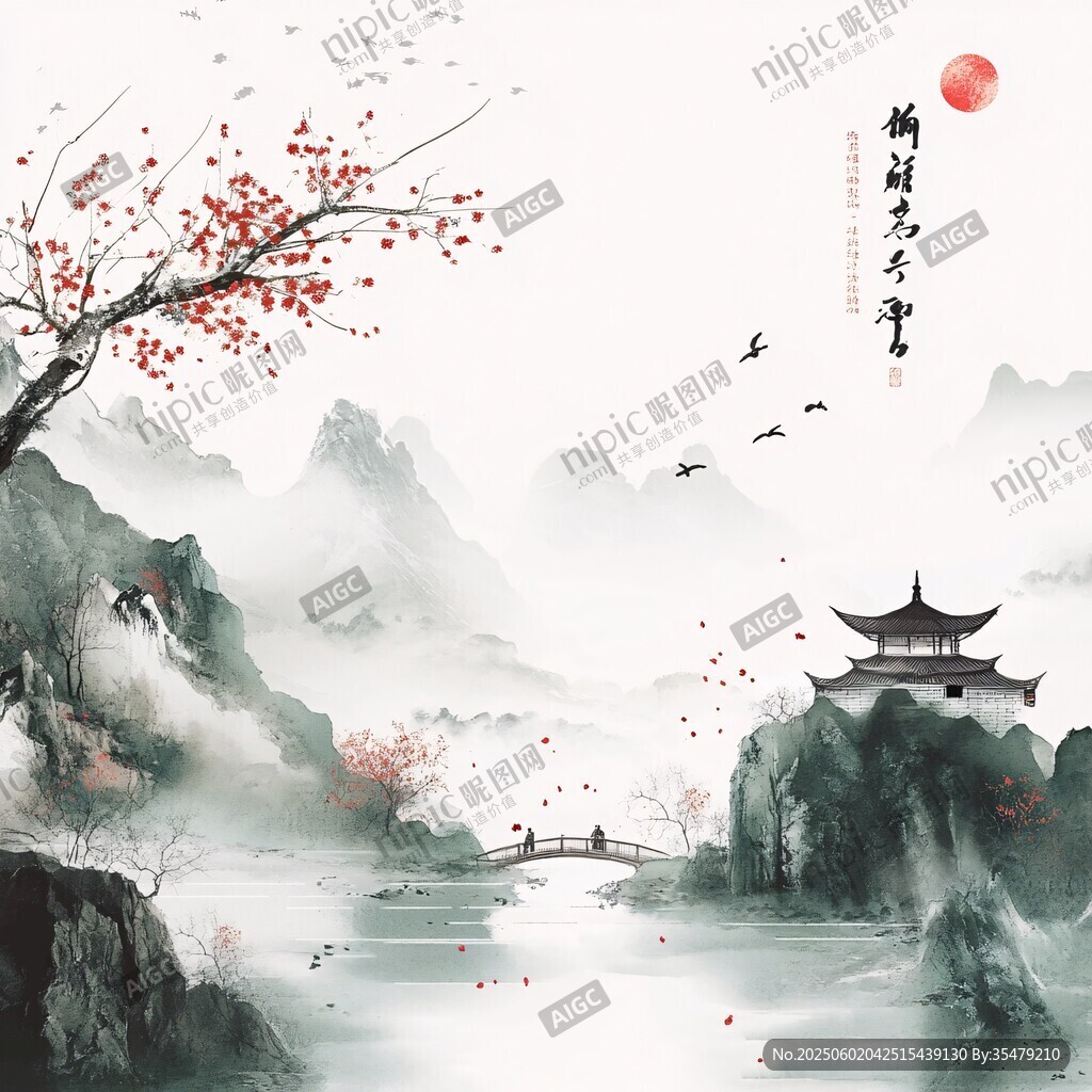 水墨山水間的詩意中式美景