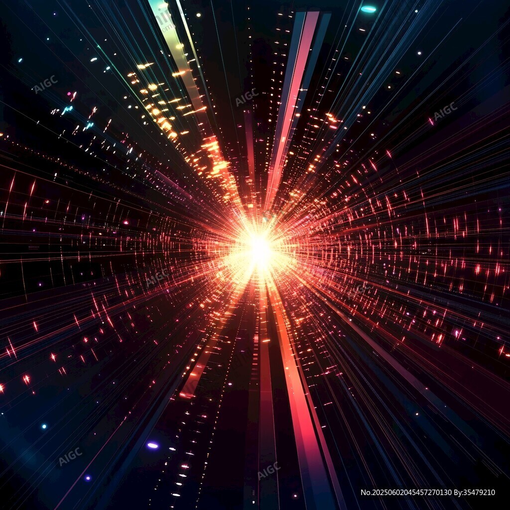 炫彩光線科技感宇宙場景