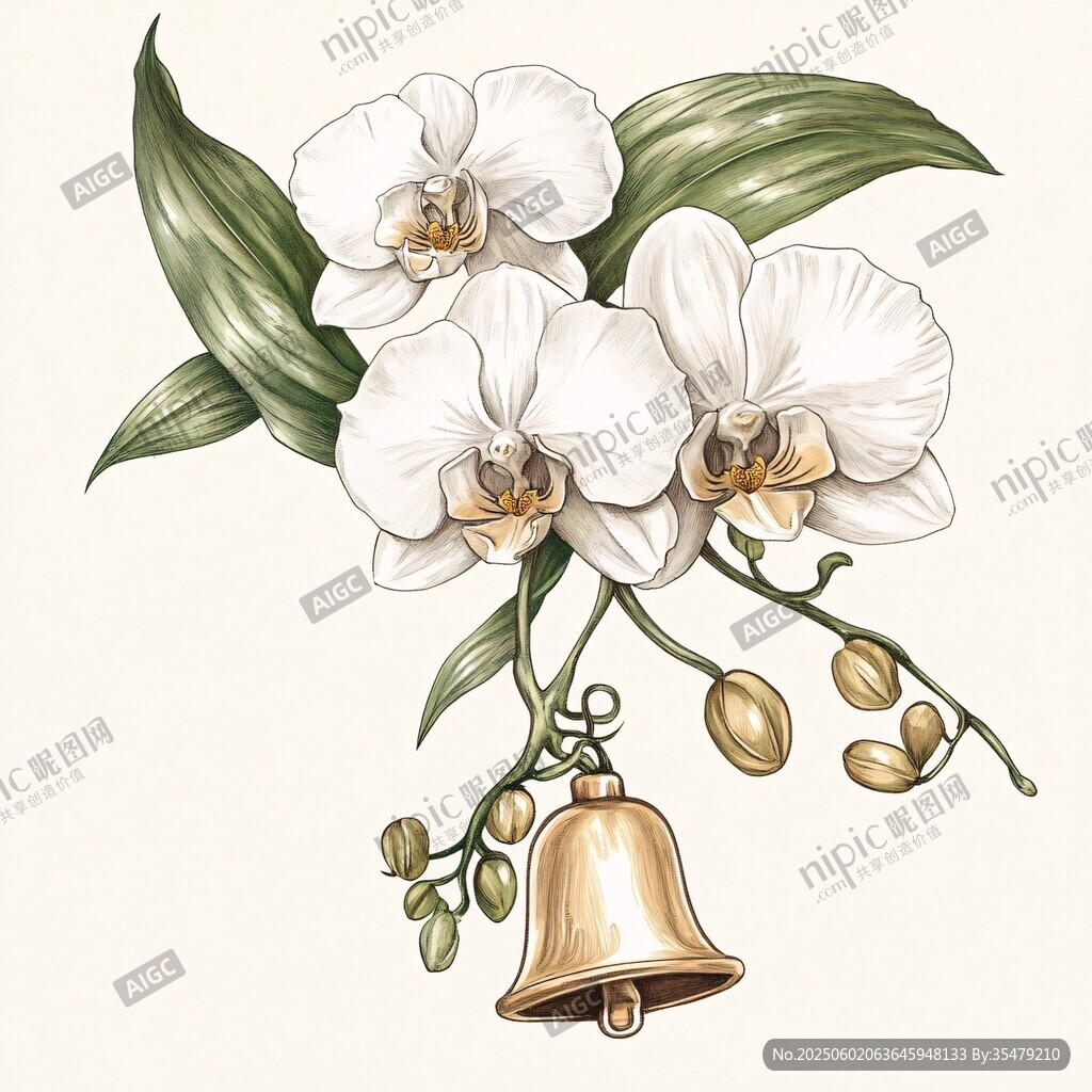 鈴蘭相伴的優雅白蘭花