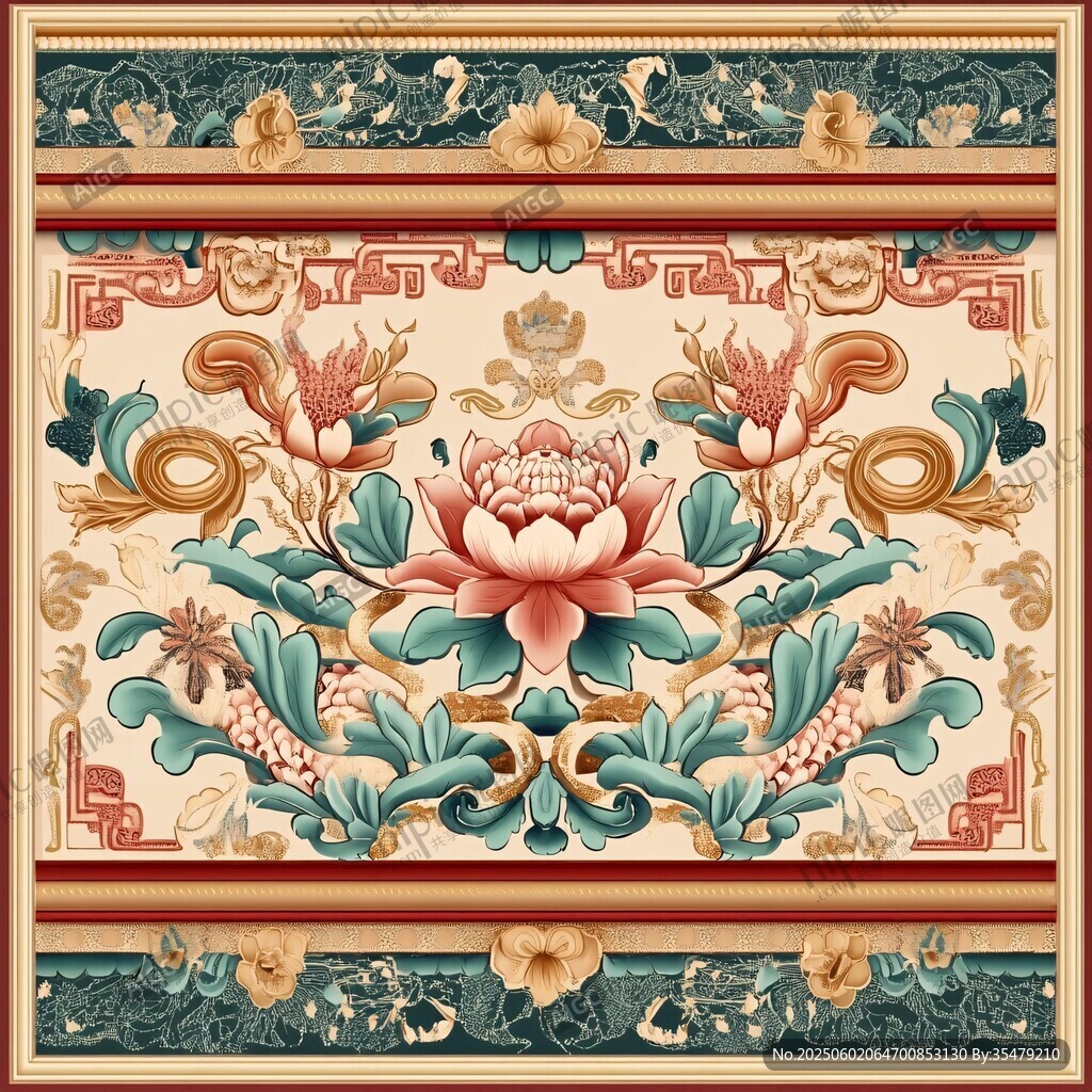中式傳統花卉紋精美圖案