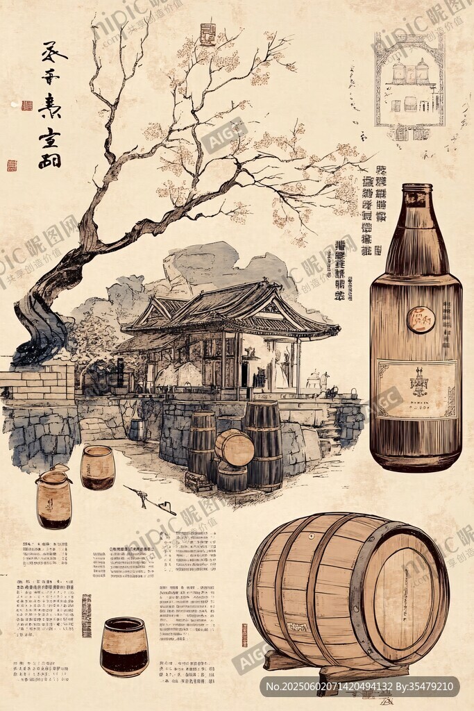 古風(fēng)酒肆場景與釀酒器具