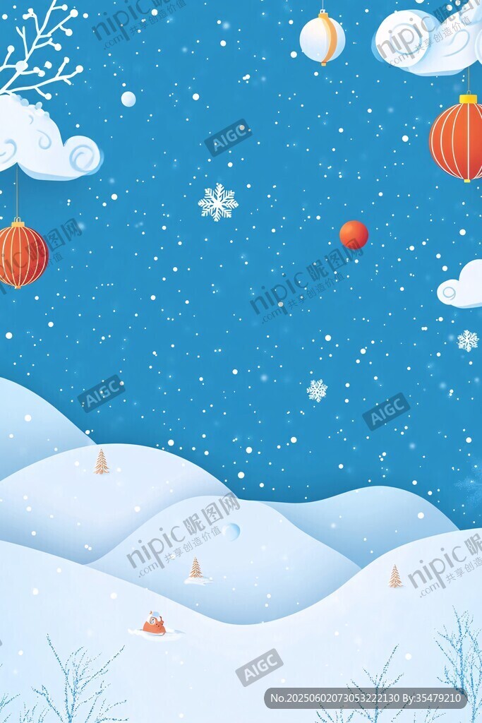 冬日雪景中的節(jié)日氛圍