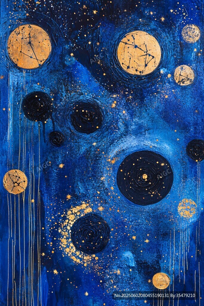 夢幻星空抽象藝術畫作