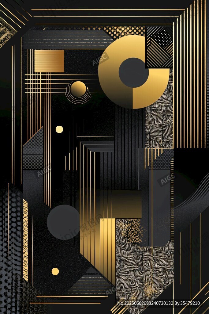 黑金幾何抽象藝術背景圖