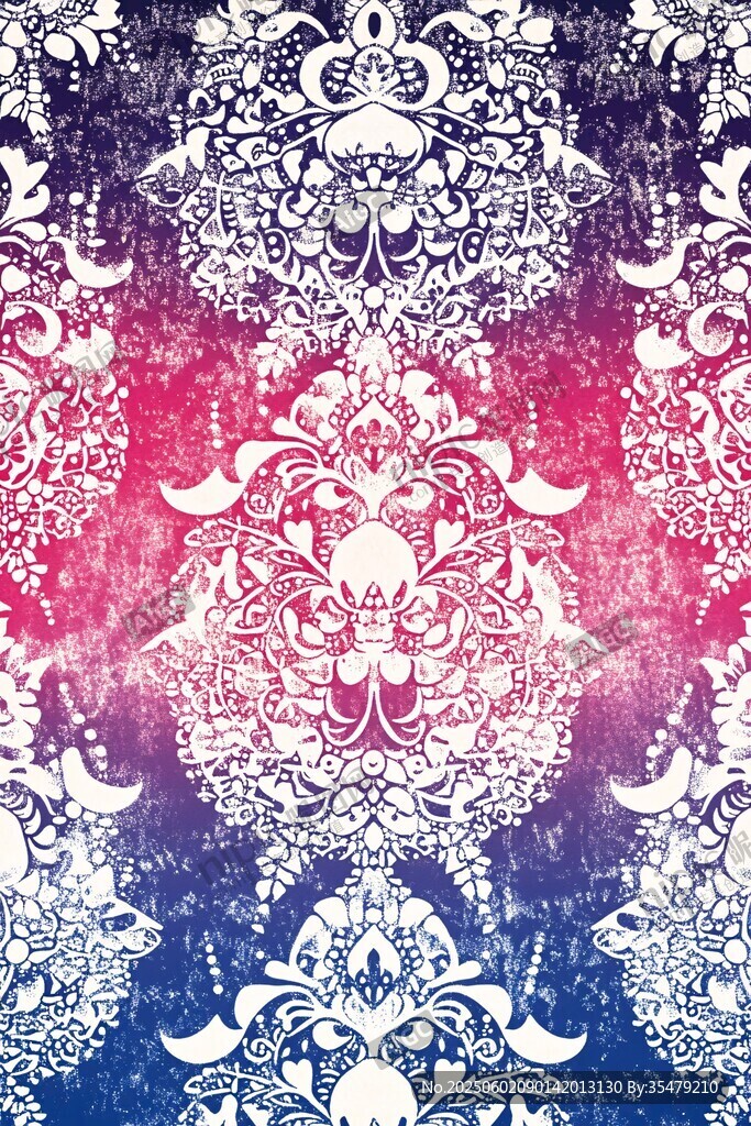 夢幻漸變花紋圖案設計