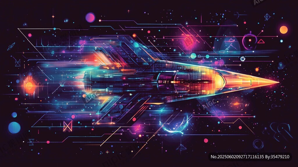 未來科技風(fēng)宇宙飛行畫面