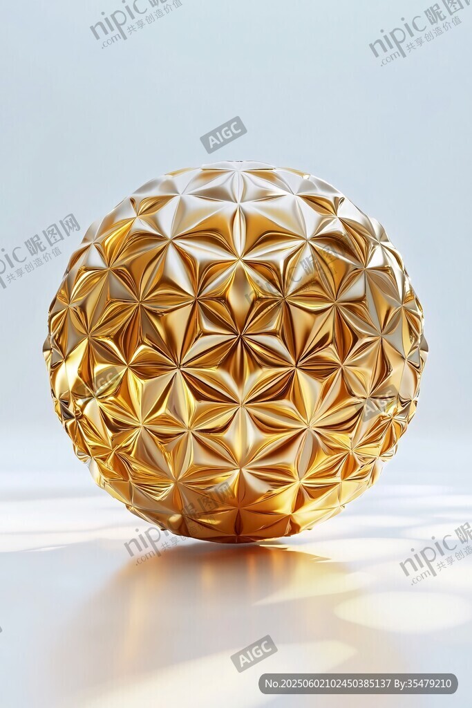 金色幾何花紋球形藝術(shù)品