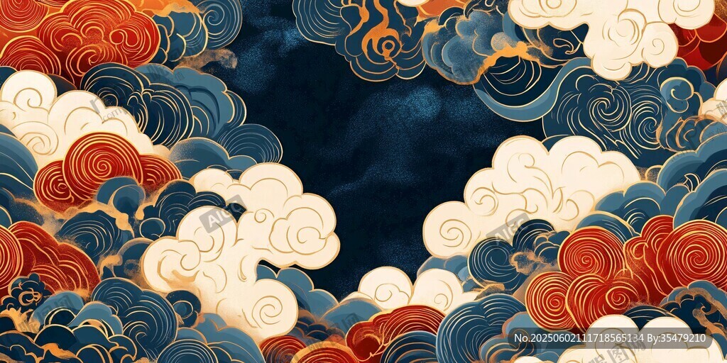 中式傳統(tǒng)云紋圖案背景