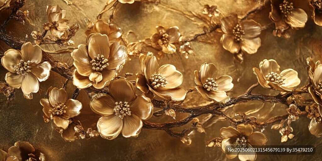 金色繁花藝術(shù)裝飾圖案
