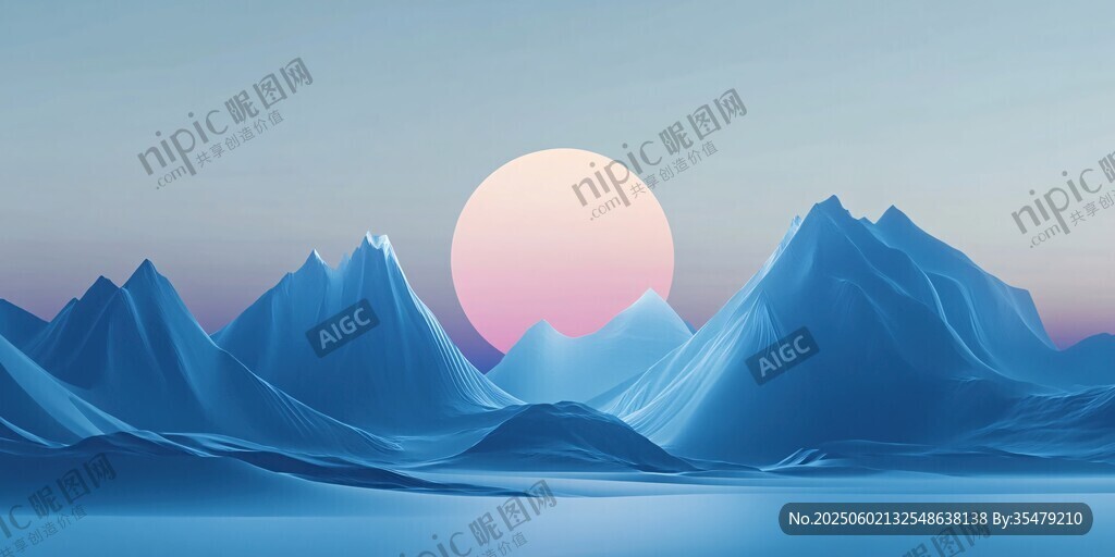 夢(mèng)幻冰川日落美景