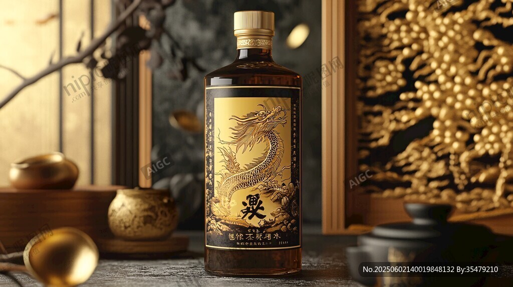 中式龍紋酒瓶的典雅之美