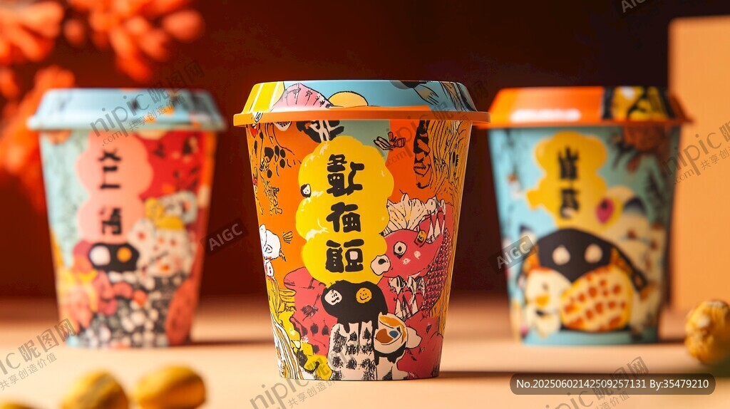 創(chuàng)意卡通風(fēng)格奶茶紙杯設(shè)計(jì)