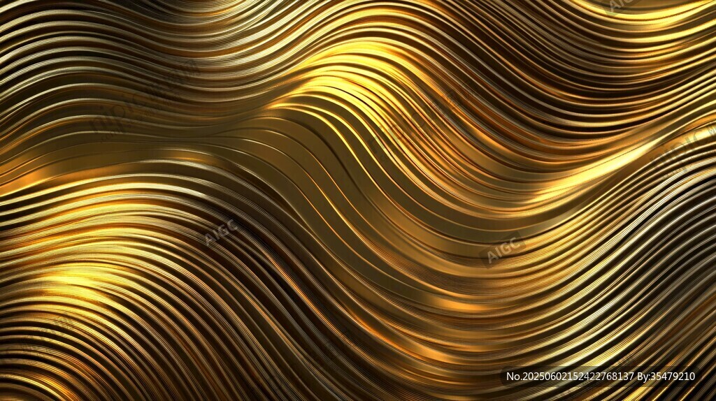 金色波浪紋理背景圖