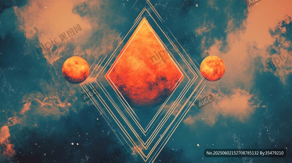 夢幻宇宙中的幾何星球景觀