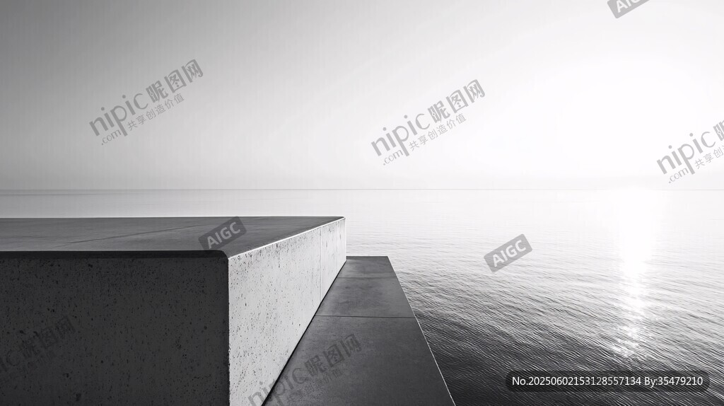 極簡海岸平臺 光影意境