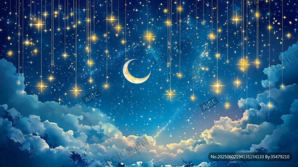 夢(mèng)幻星空夜景圖