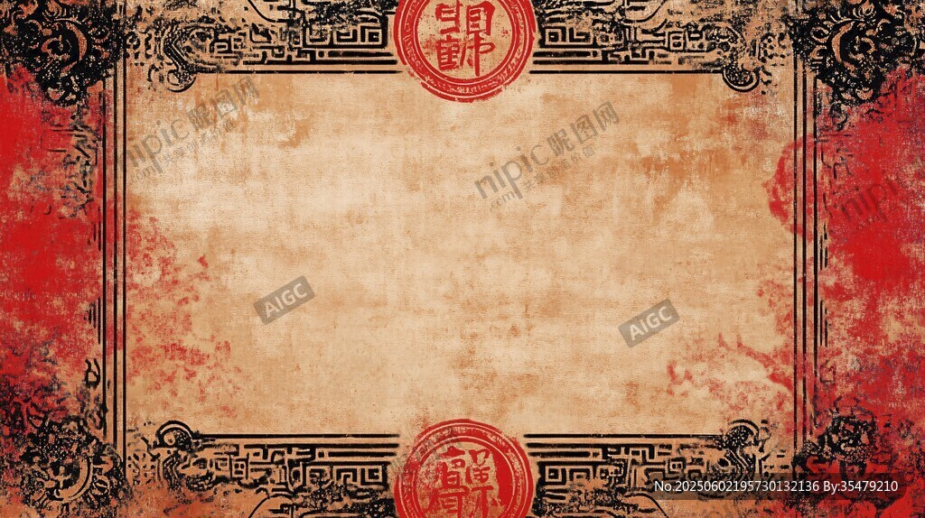 古風中式傳統邊框背景圖