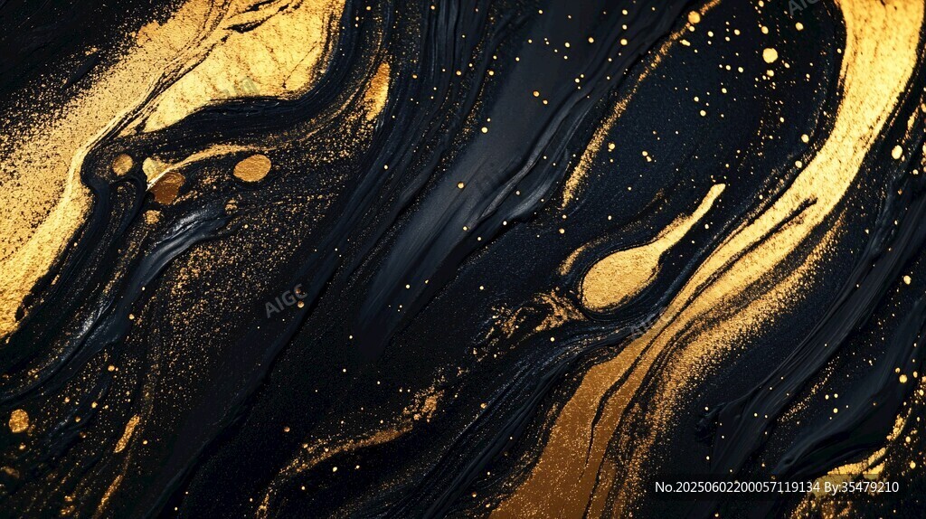 黑金流體藝術紋理背景