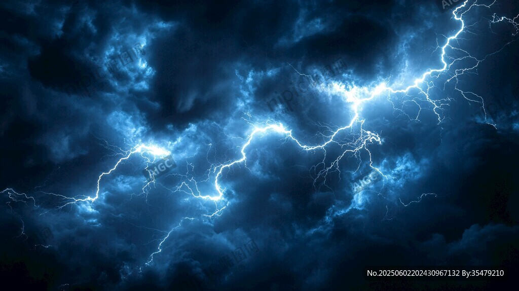 夜空中的閃電奇觀