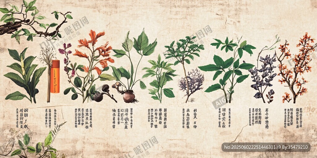 古代本草植物圖譜展示