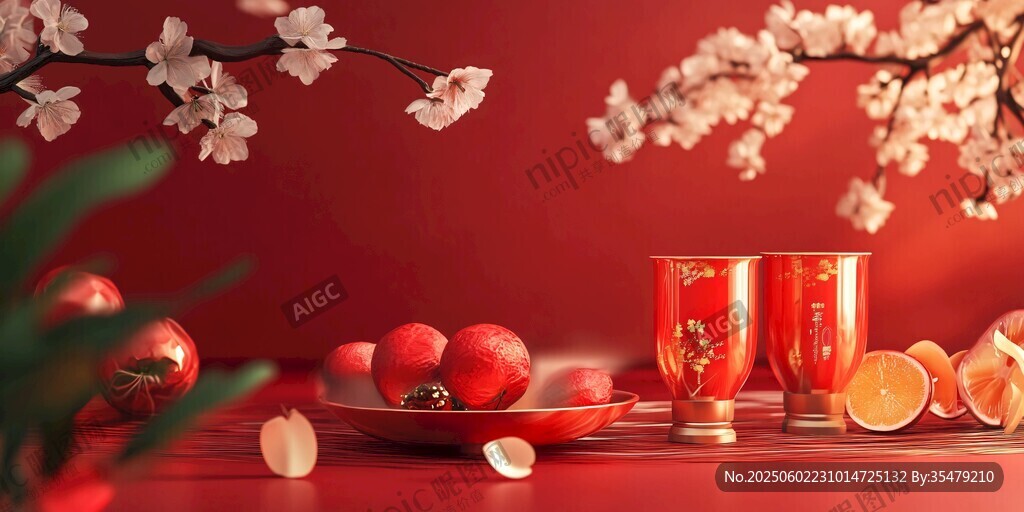 中式紅韻 新春果酒與繁花