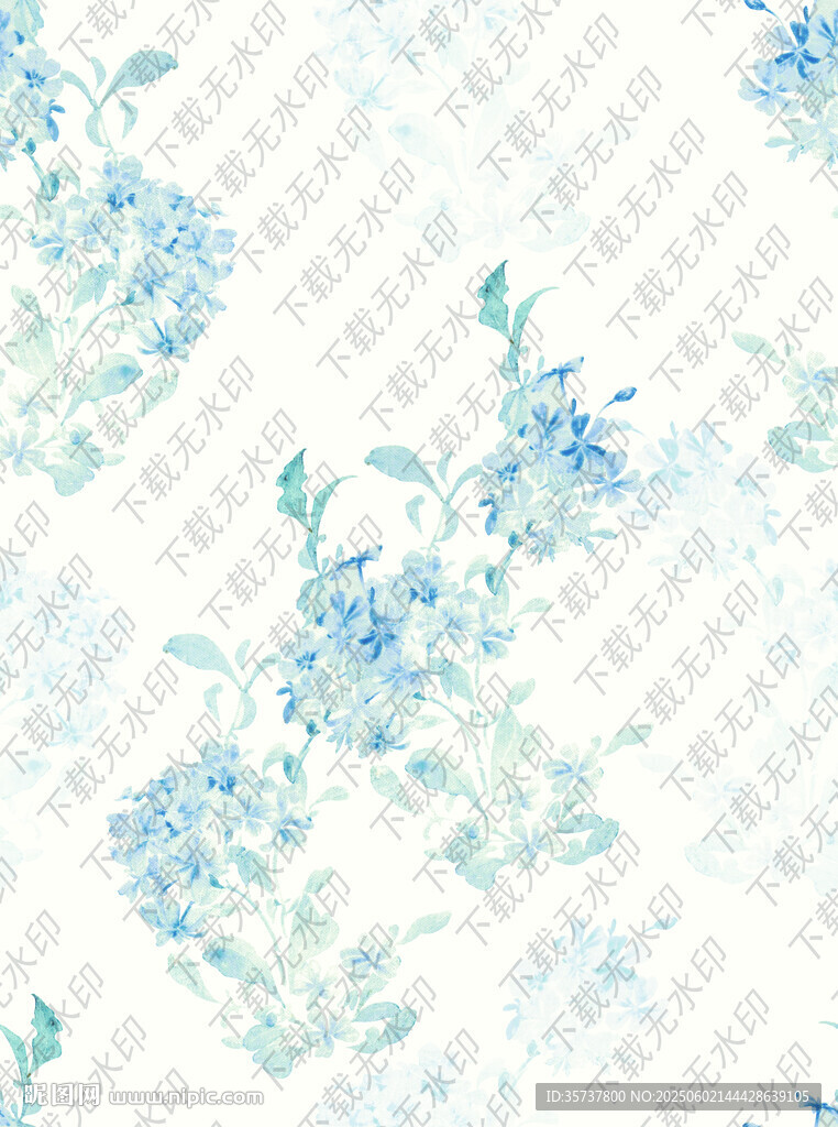 藍(lán)白花卉圖案背景紋理