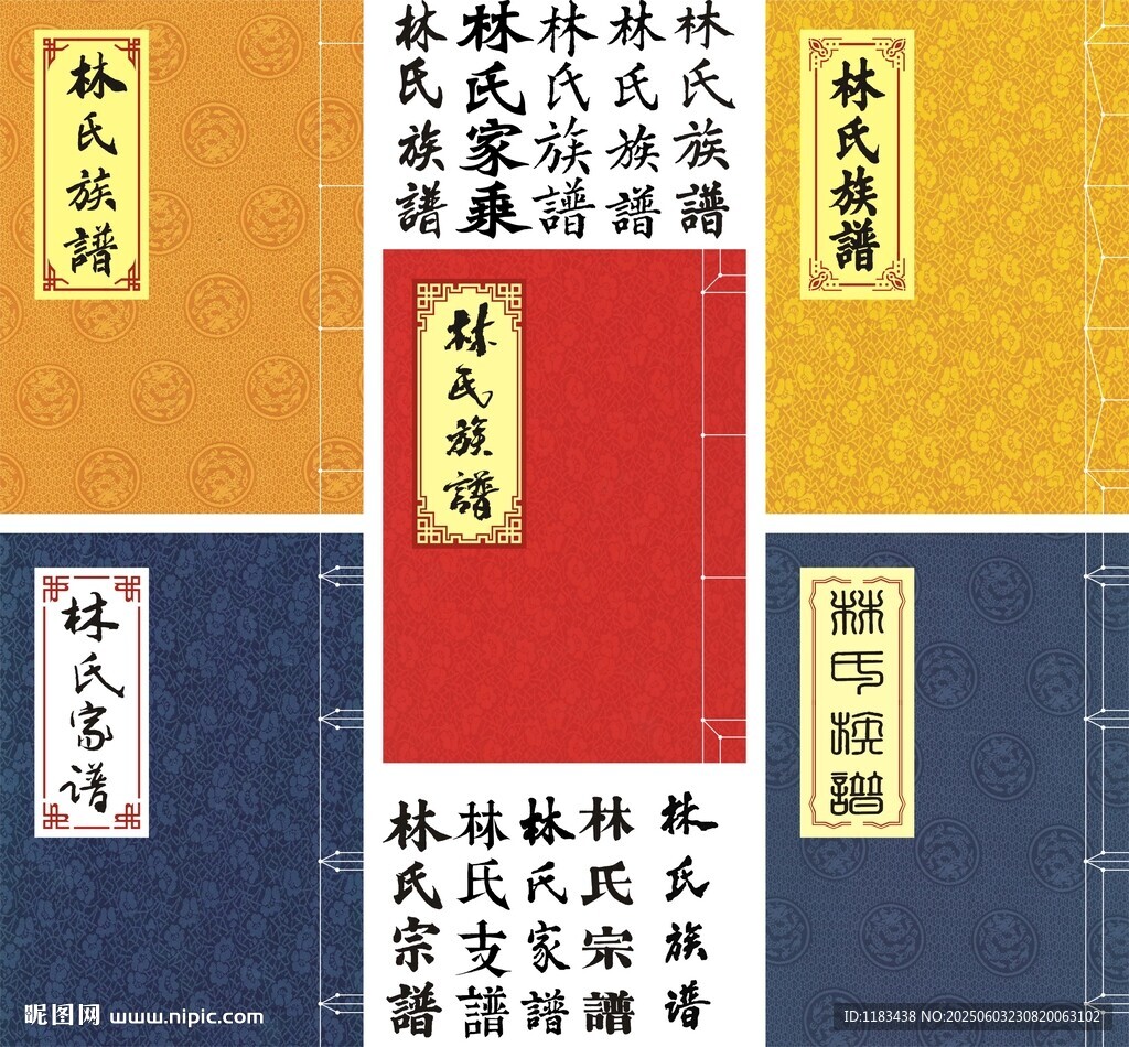林氏家譜封面線裝書