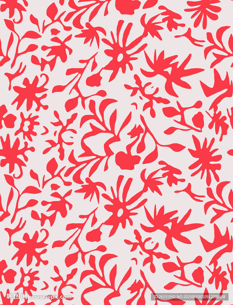 紅白花卉圖案紋理背景