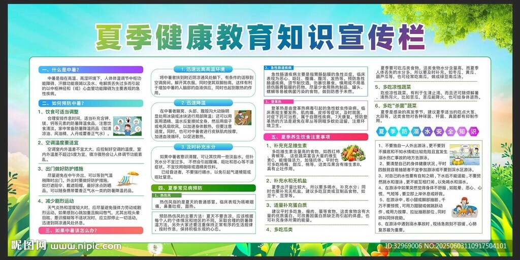 夏季健康教育宣傳欄