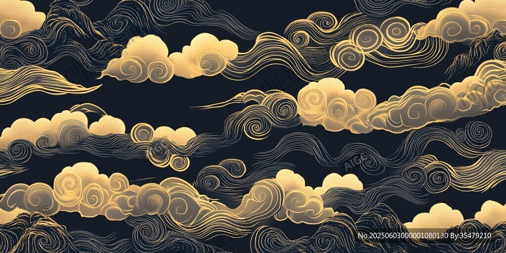 中式古典祥云圖案背景