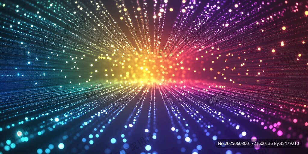 夢幻炫彩光線粒子背景圖