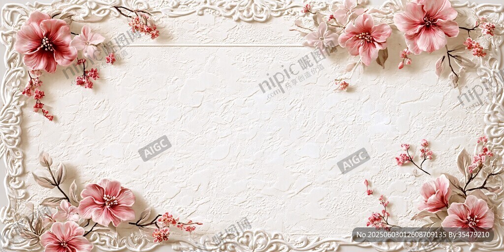 花卉裝飾邊框 優(yōu)雅背景圖