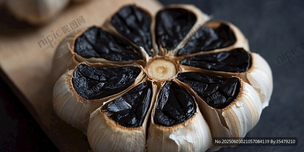 黑蒜特寫 獨(dú)特風(fēng)味的蒜瓣