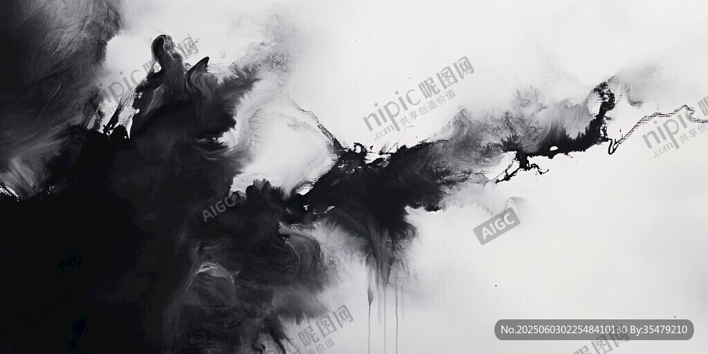 水墨寫意抽象墨韻之景