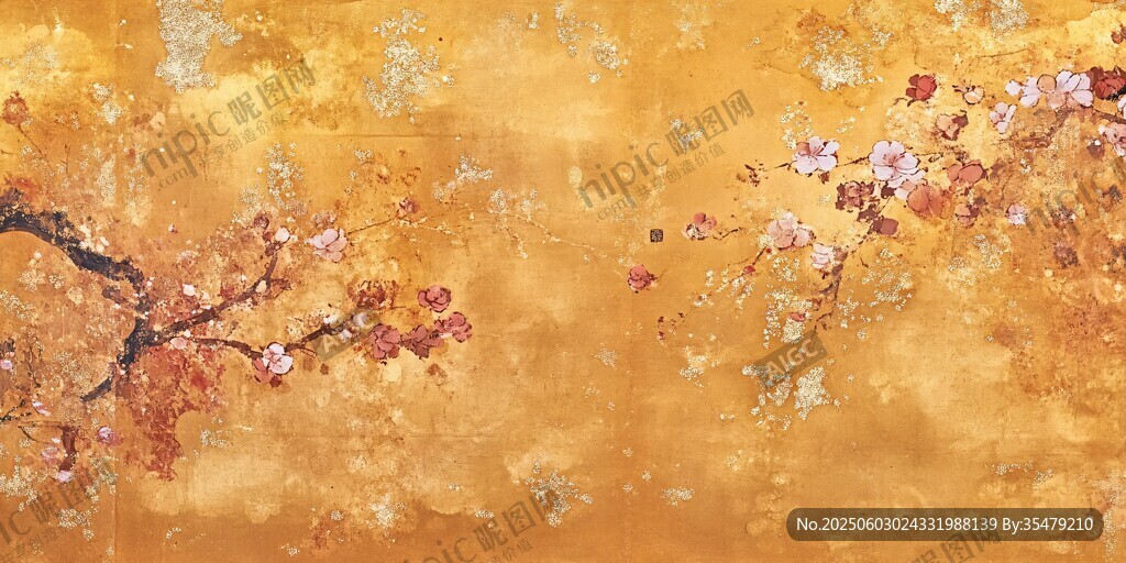 金色繁花藝術背景圖